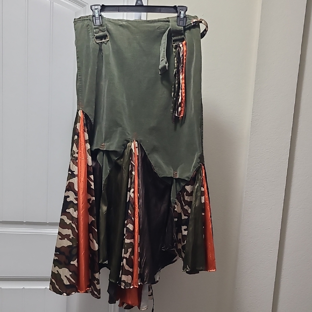 Miss Me Green and Orange Maxi Skirt